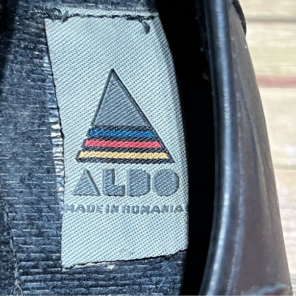 Aldo Vintage Black Leather Platform Loafers - Picture 10 of 10